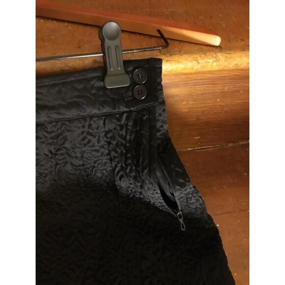 Vintage Yves Saint Laurent Rive Gauche Black Quilted Floral Embroidered Skirt - Picture 5 of 8